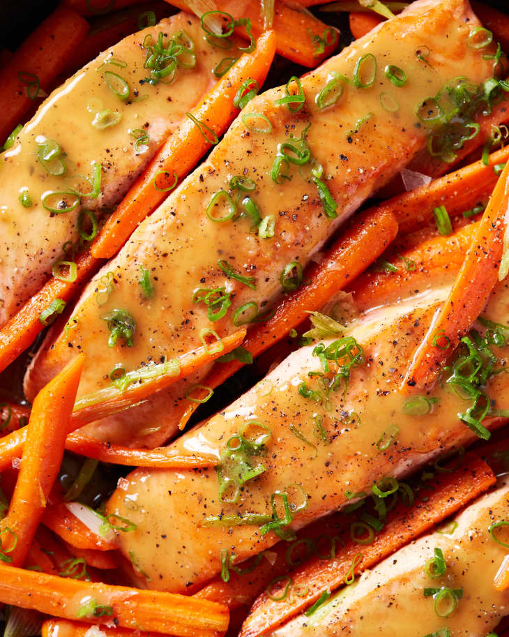 Honey Mustard Salmon with Caramelized Carrots The Kitchn